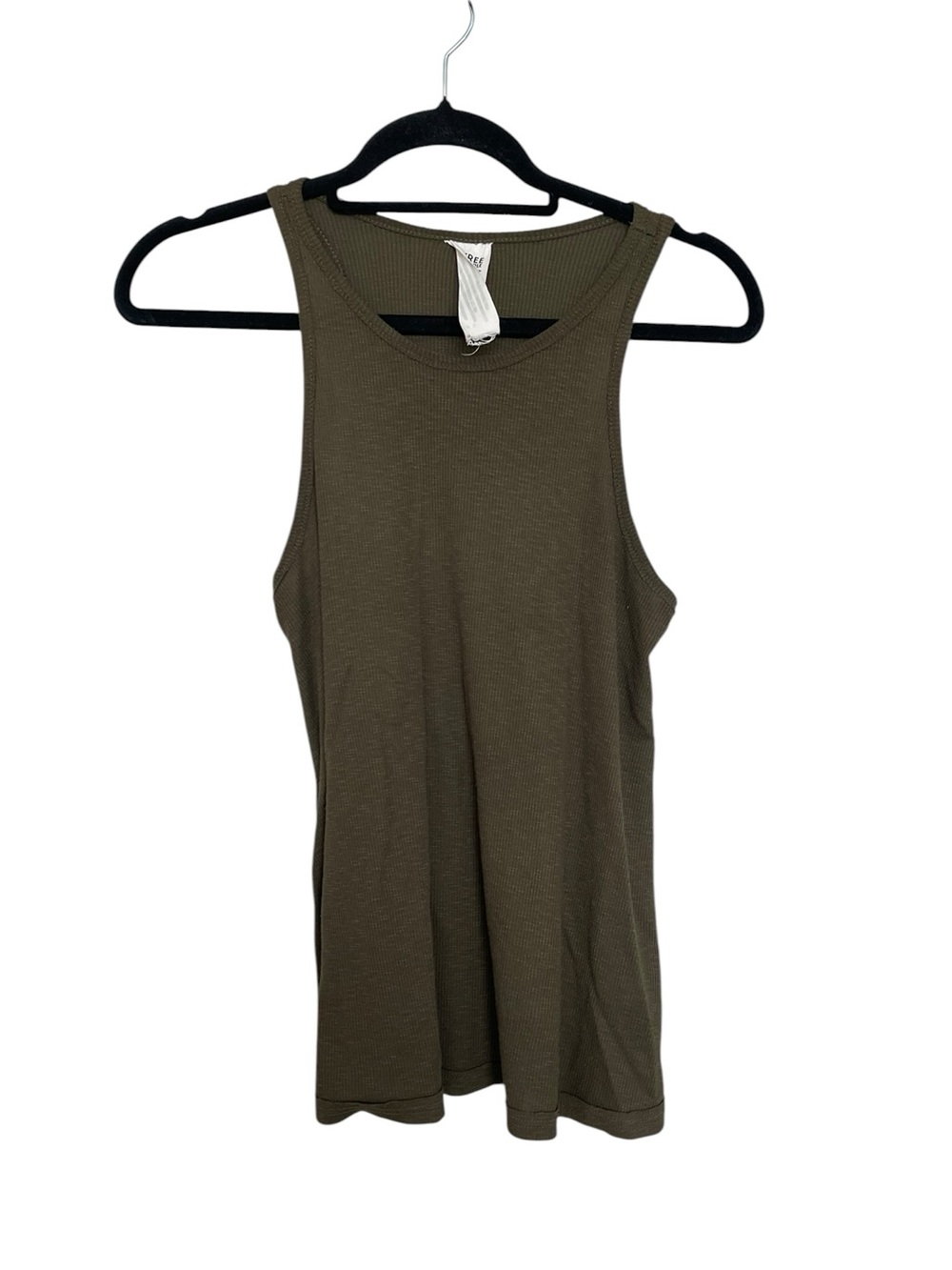 Free People Olive Green Ribbed Tank